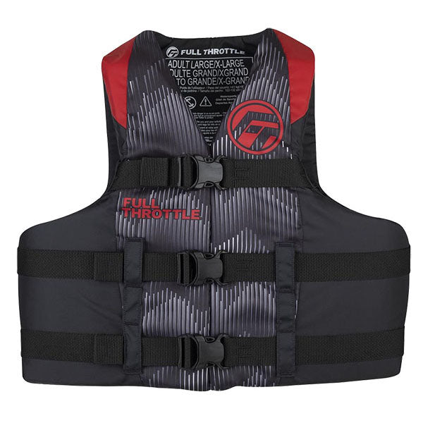 Full Throttle Adult Nylon Life Jacket, Red