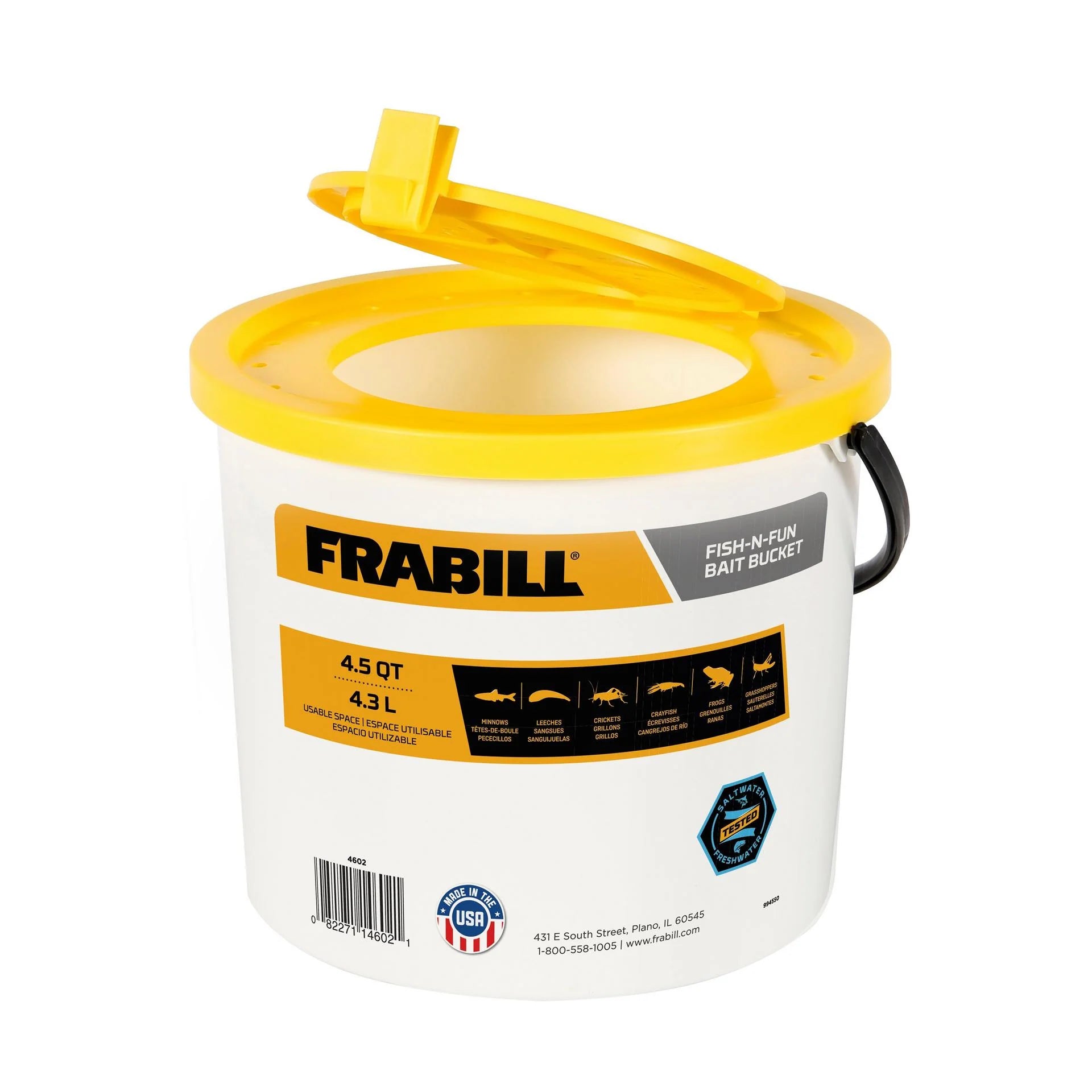 Frabill Fish-N-Fun Pail, 4.5qt Bait Bucket