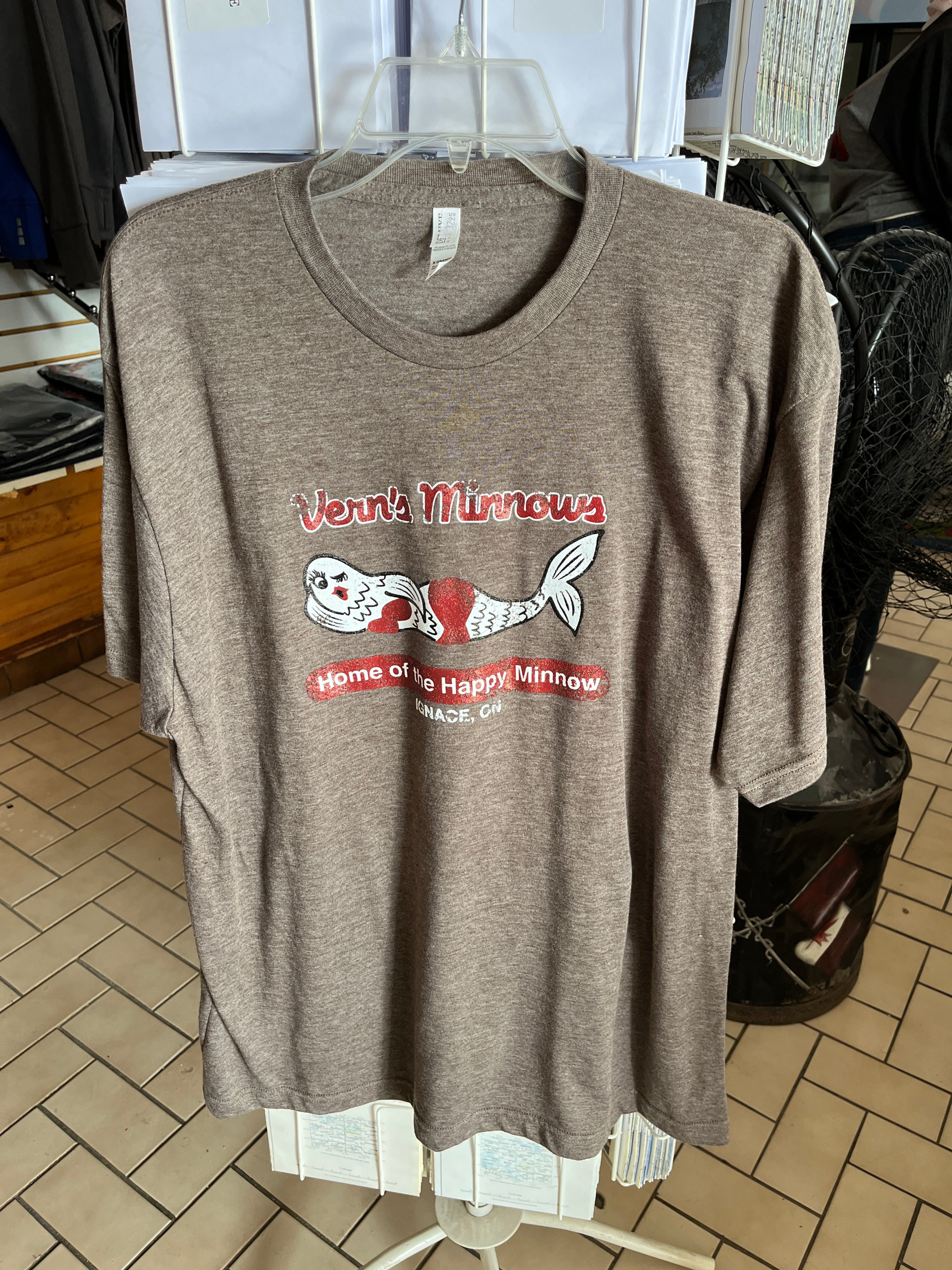 Home Of The Happy Minnow Verns Minnows T-shirt