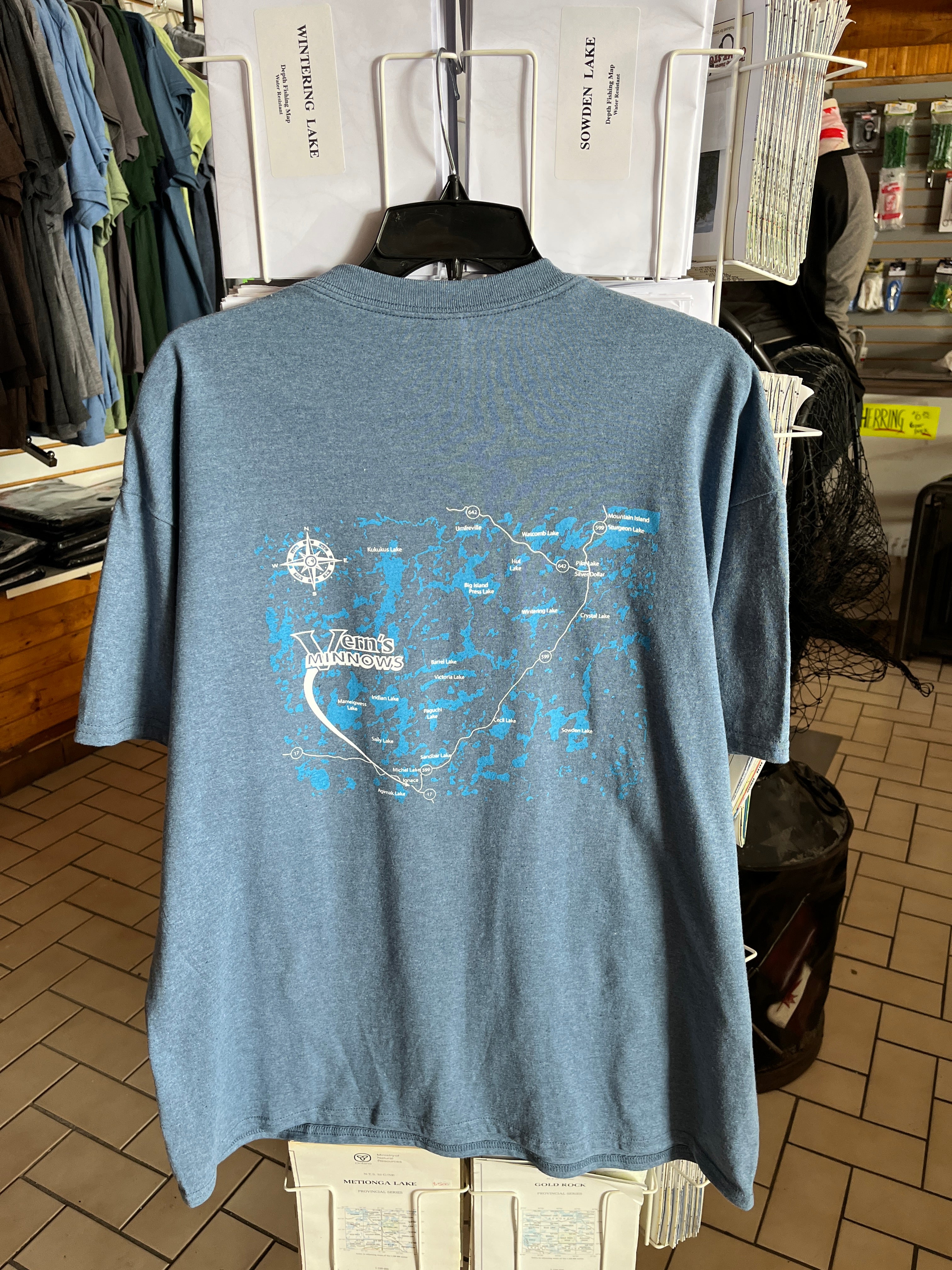 Verns Minnows Map T-Shirt