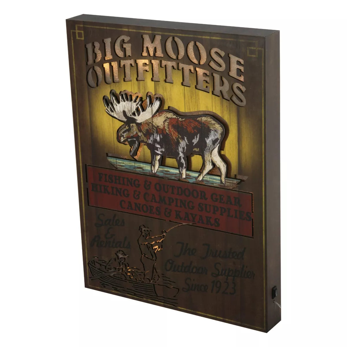 Big Moose Oufitters - Wooden Backlit Sign