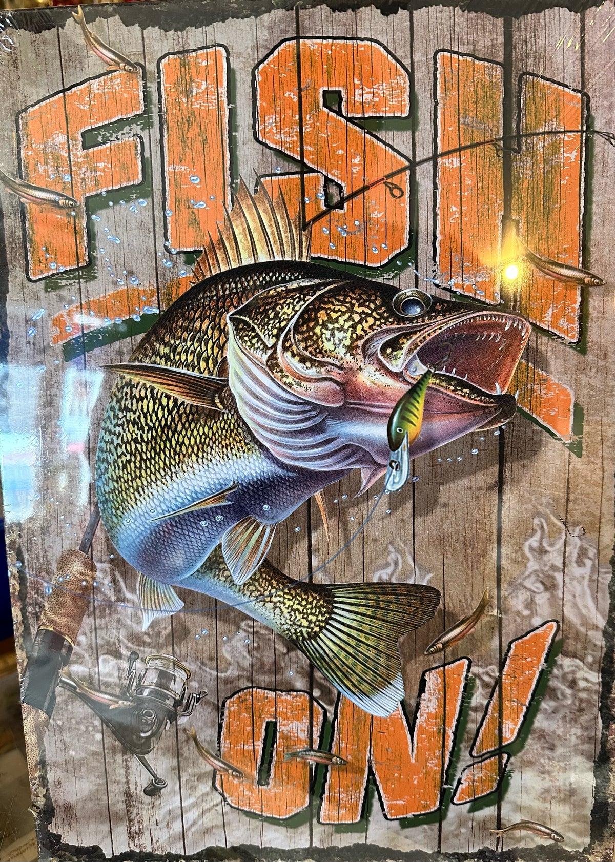 Fish On! - Tin Sign 12x17