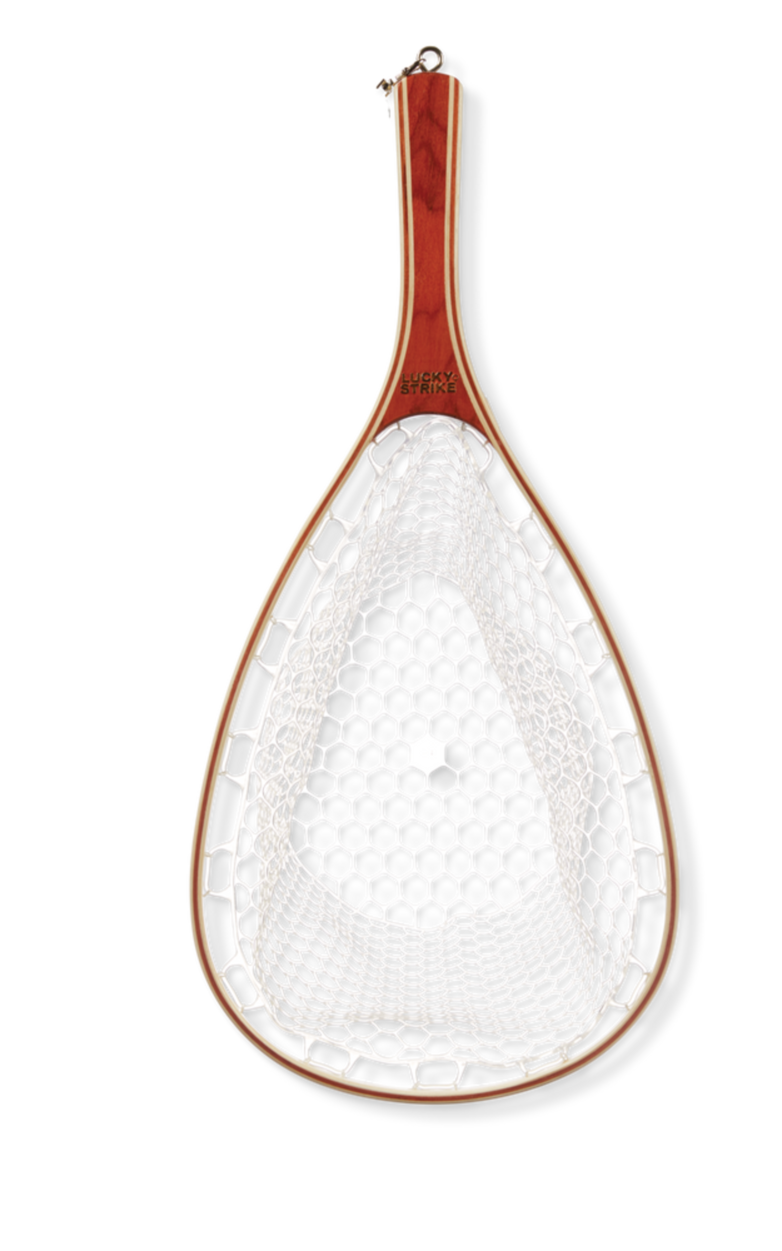 Lucky Strike Wooden Trout Fishing Net with Rubber Mesh