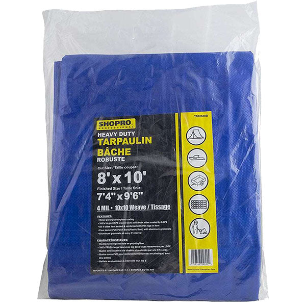 Blue Utility Tarp, 3Mil - 10x12