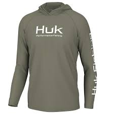 HUK VENTED PURSUIT L/S Hoody - MOSS